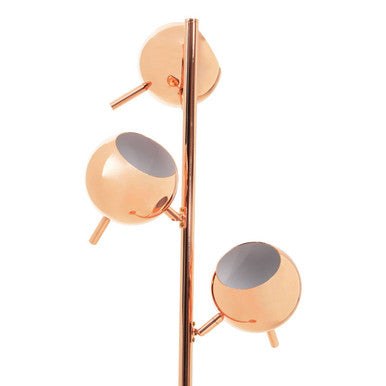 Orsina Karter Arched Floor Lamp – 3-Light Copper Finish Dome Shades