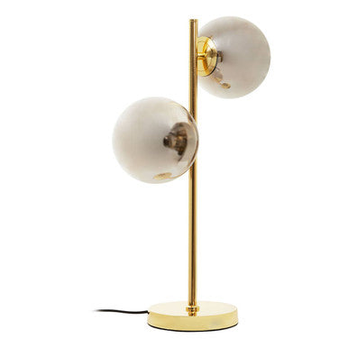 Orsina Karter Modern Table Lamp | Gold Finish with Silver Glass Globes