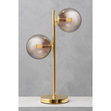 Orsina Karter Modern Table Lamp | Gold Finish with Silver Glass Globes