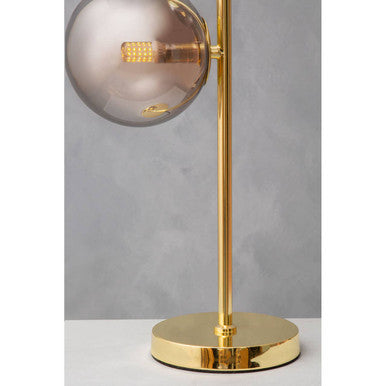 Orsina Karter Modern Table Lamp | Gold Finish with Silver Glass Globes