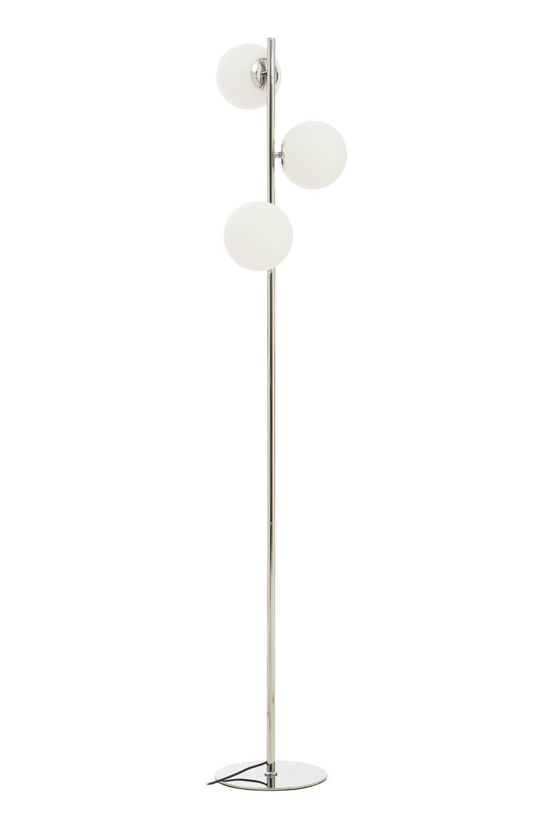 Orsina Karter Floor Lamp | Chrome Finish with Dual White Glass Shades