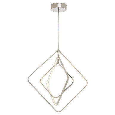 Orsina Trieste Small Angular Pendant Light | Silver Geometric Fixture