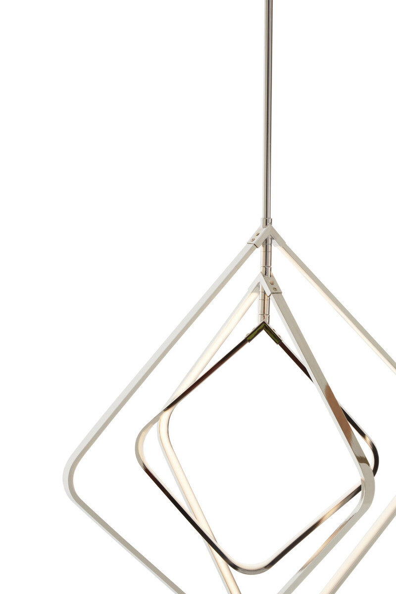 Orsina Trieste Small Angular Pendant Light | Silver Geometric Fixture
