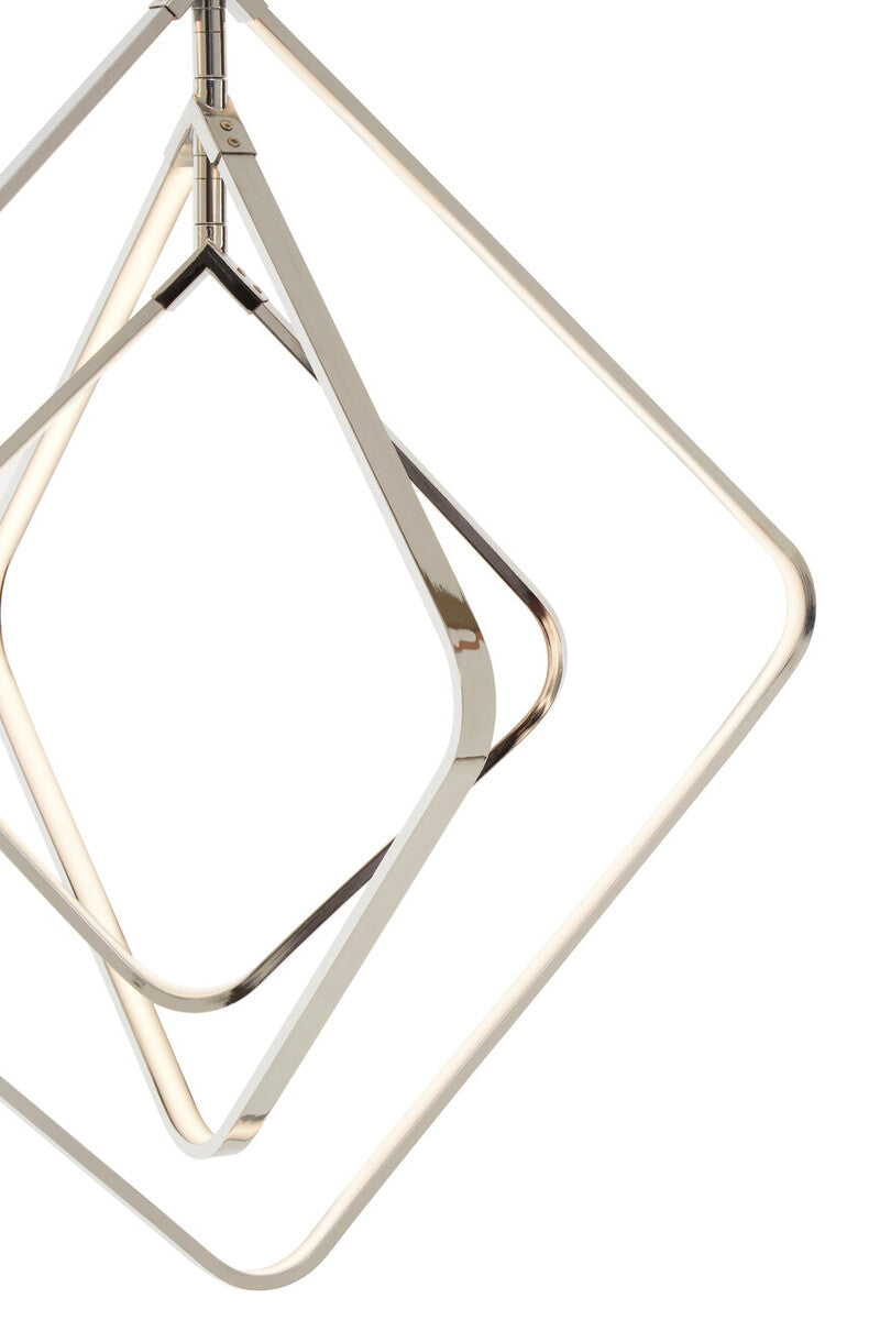 Orsina Trieste Small Angular Pendant Light | Silver Geometric Fixture