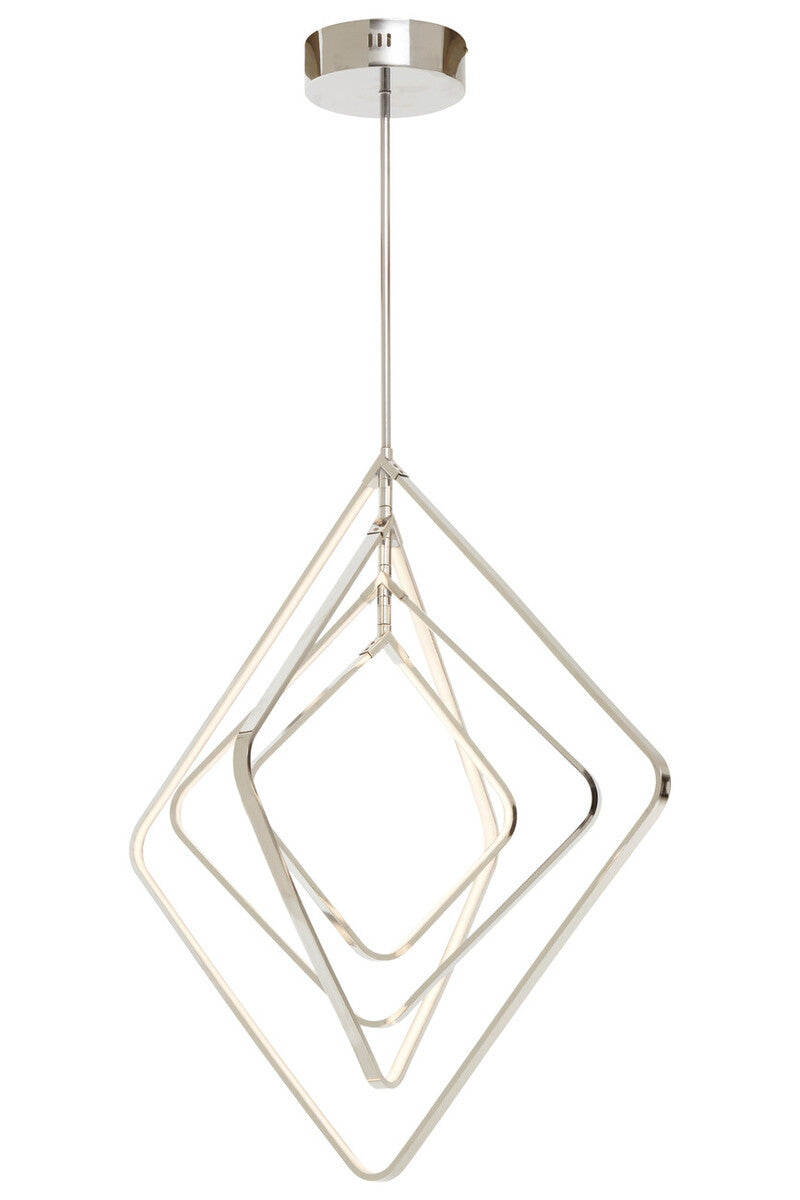 Orsina Trieste Large Angular Pendant Light | Silver Geometric Design