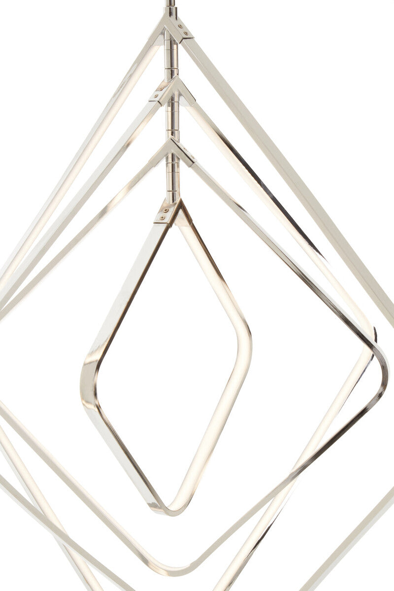 Orsina Trieste Large Angular Pendant Light | Silver Geometric Design