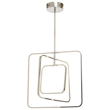 Orsina Trieste Small Rectangular Pendant Light | Silver Modern Lighting