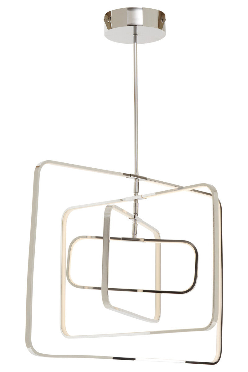 Orsina Trieste Large Rectangular Pendant Light | Silver Modern Fixture