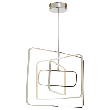Orsina Trieste Large Rectangular Pendant Light | Silver Modern Fixture