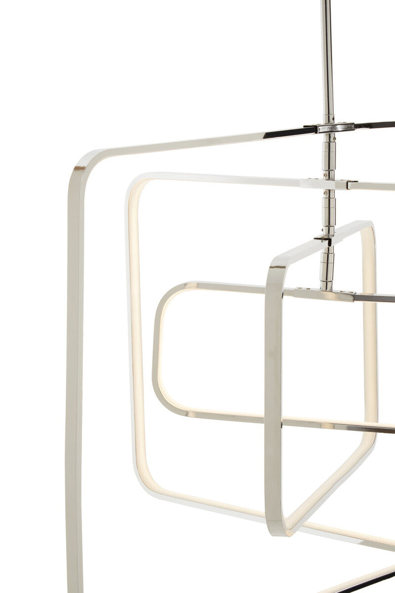 Orsina Trieste Large Rectangular Pendant Light | Silver Modern Fixture
