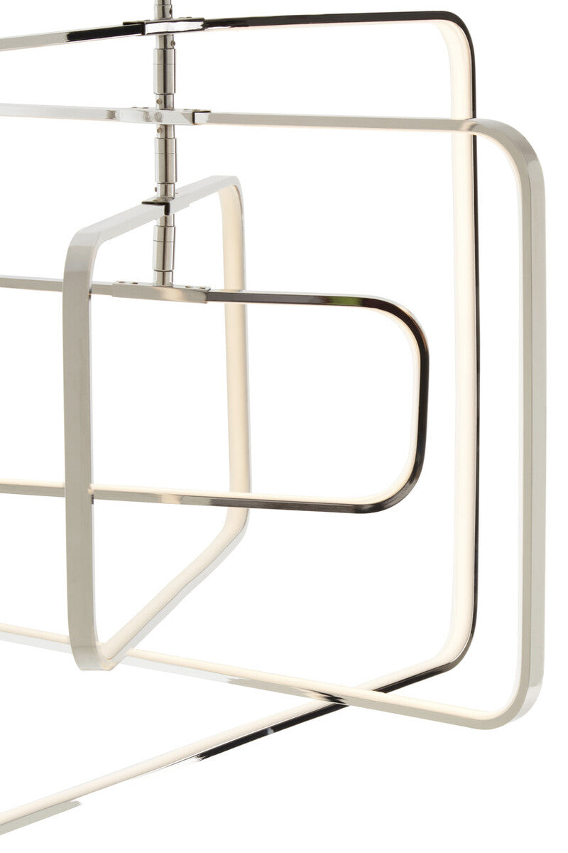 Orsina Trieste Large Rectangular Pendant Light | Silver Modern Fixture