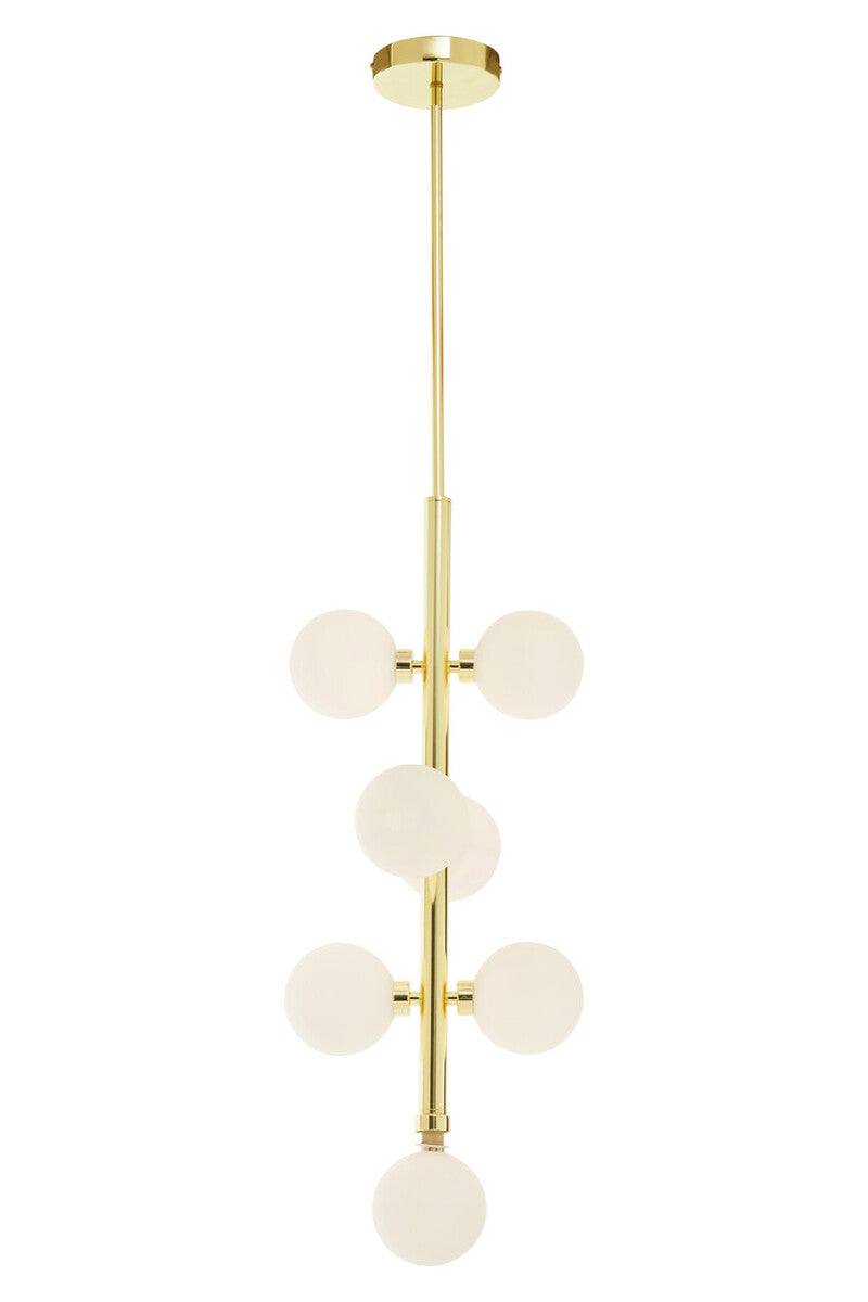 Orsina Trieste 7-Bulb Globe Pendant Light – Gold & White Modern Decor