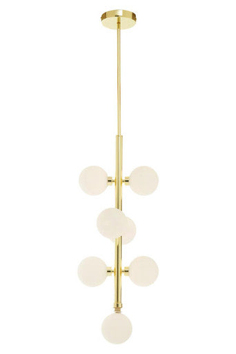 Orsina Trieste 7-Bulb Globe Pendant Light – Gold & White Modern Decor