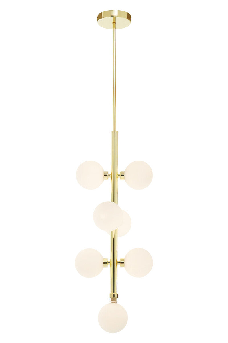Orsina Trieste 7-Bulb Globe Pendant Light – Gold & White Modern Decor