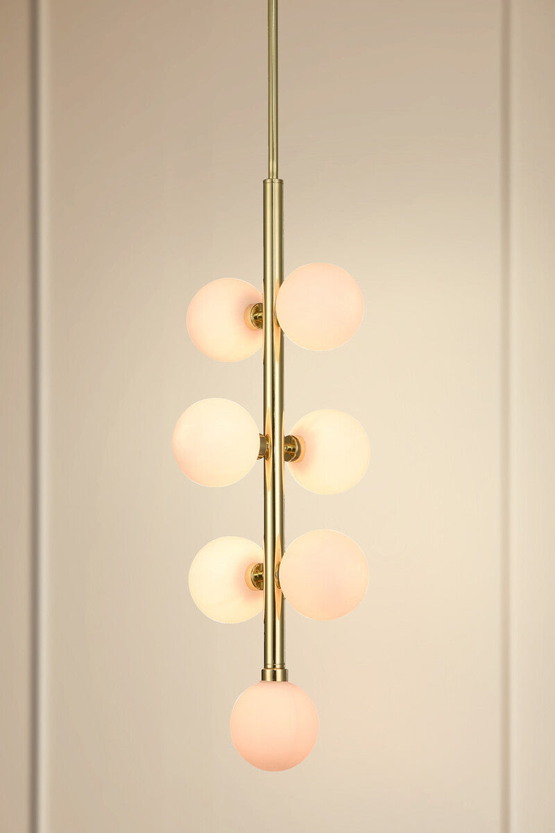 Orsina Trieste 7-Bulb Globe Pendant Light – Gold & White Modern Decor