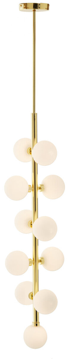 Orsina Trieste 11-Bulb Globe Pendant Light – Gold & White Glass