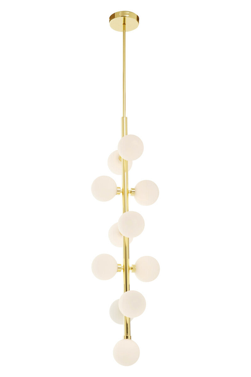 Orsina Trieste 11-Bulb Globe Pendant Light – Gold & White Glass
