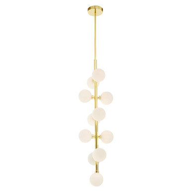Orsina Trieste 11-Bulb Globe Pendant Light – Gold & White Glass