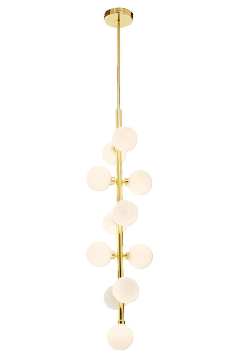 Orsina Trieste 11-Bulb Globe Pendant Light – Gold & White Glass