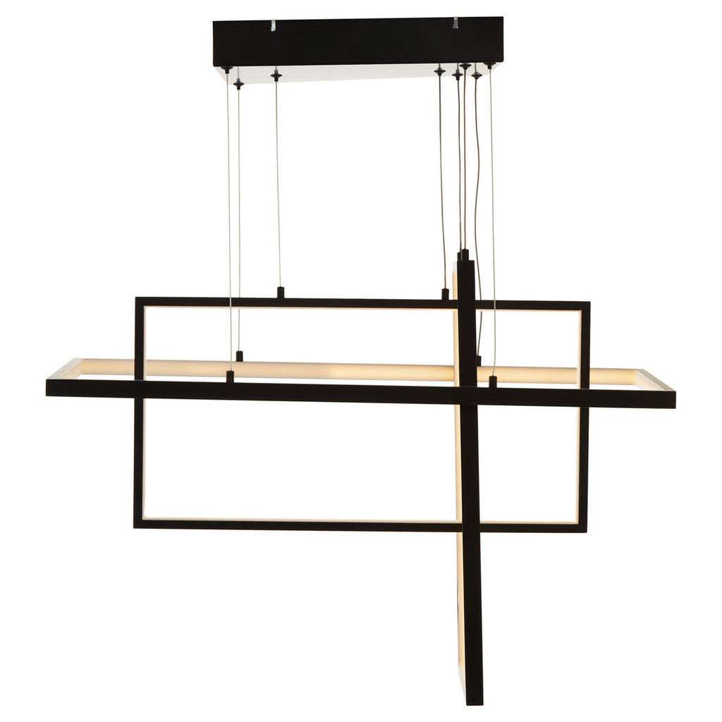 Orsina Trieste Geometric Pendant Light – Black & Silver Modern Chandelier