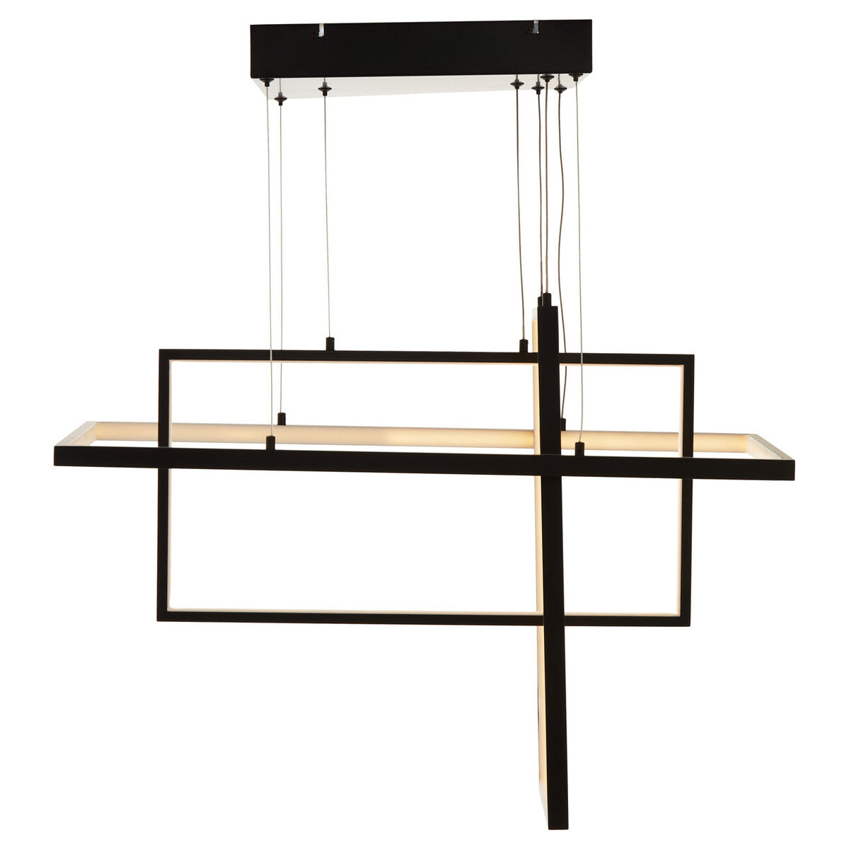 Orsina Trieste Geometric Pendant Light – Black & Silver Modern Chandelier