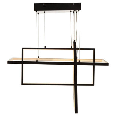 Orsina Trieste Geometric Pendant Light – Black & Silver Modern Chandelier