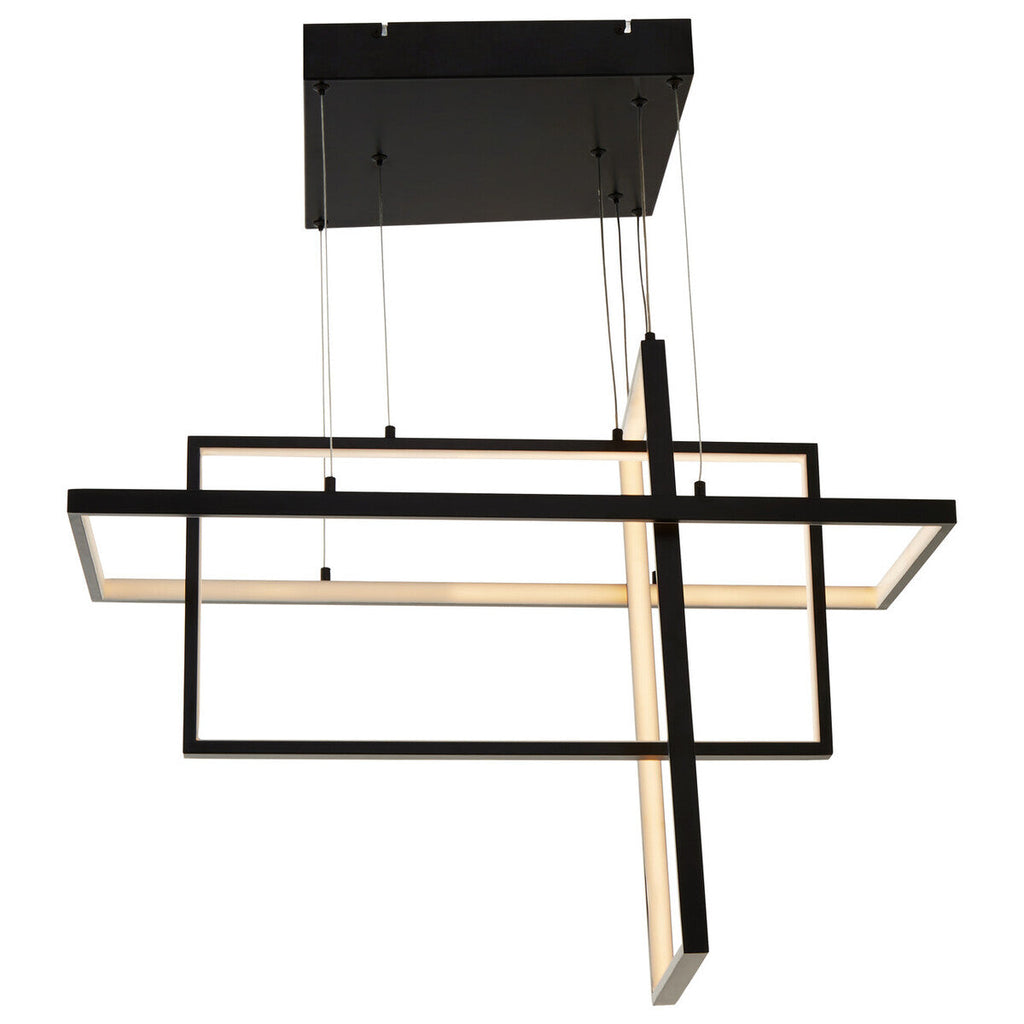 Orsina Trieste Geometric Pendant Light – Black & Silver Modern Chandelier
