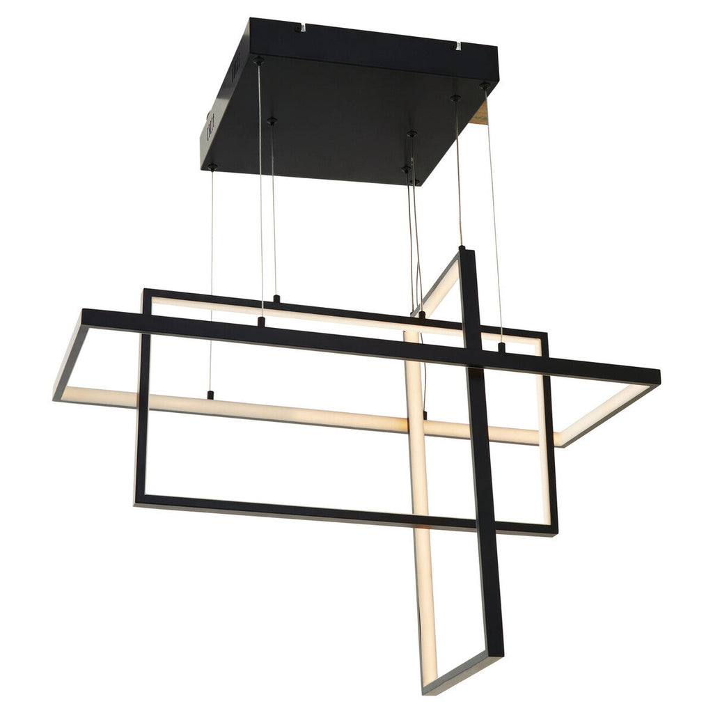 Orsina Trieste Geometric Pendant Light – Black & Silver Modern Chandelier