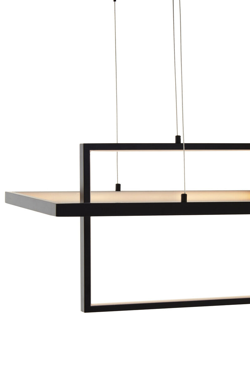 Orsina Trieste Geometric Pendant Light – Black & Silver Modern Chandelier