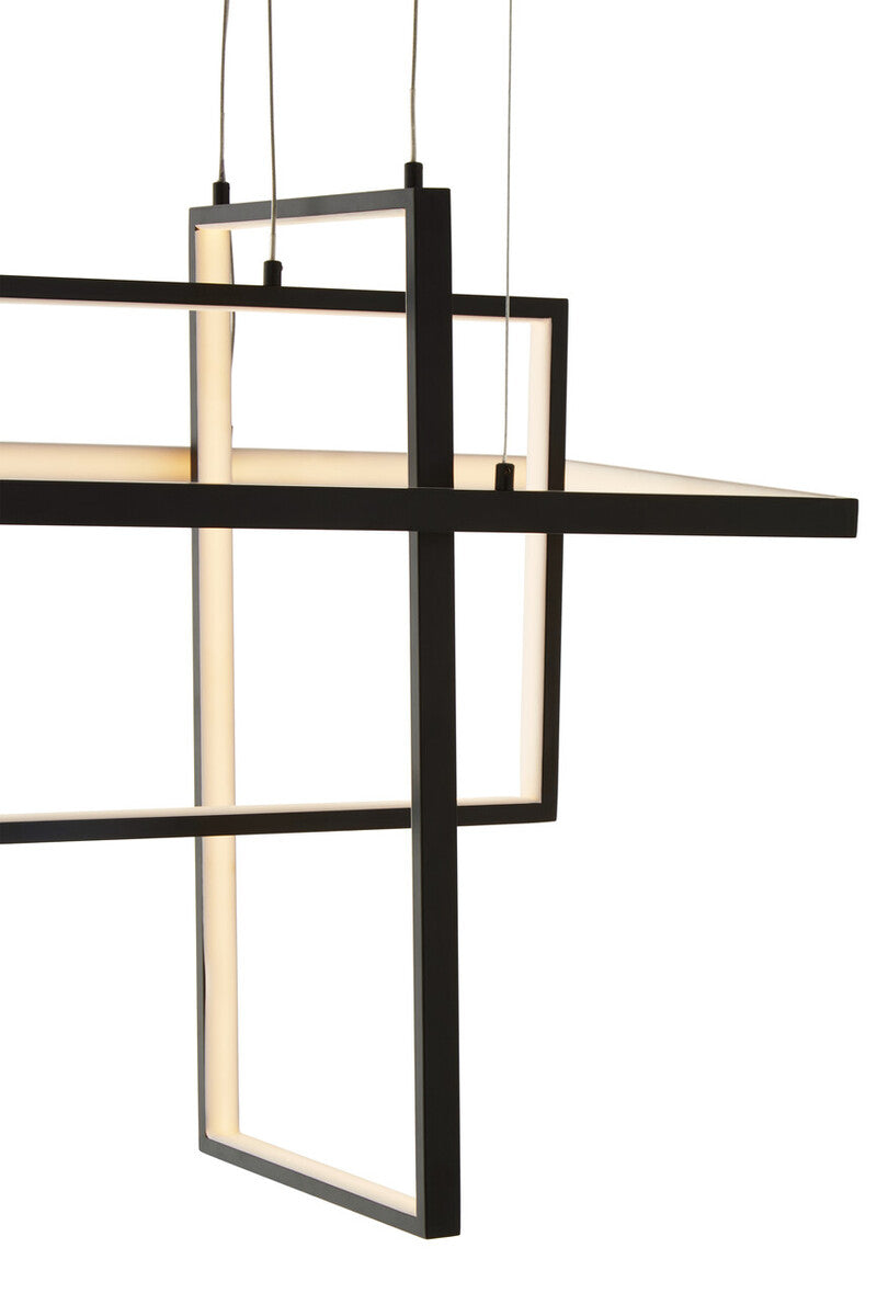 Orsina Trieste Geometric Pendant Light – Black & Silver Modern Chandelier