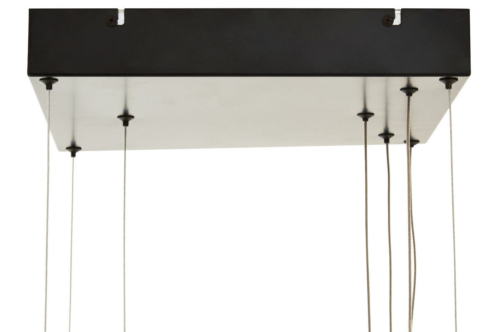 Orsina Trieste Geometric Pendant Light – Black & Silver Modern Chandelier