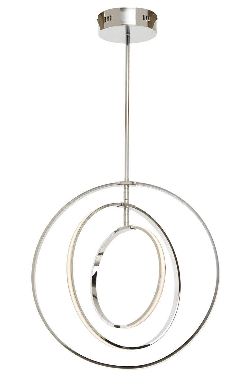 Orsina Trieste Three Ring Pendant Light – Modern Chrome Geometric Lamp