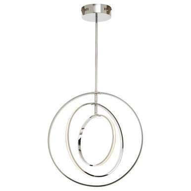 Orsina Trieste Three Ring Pendant Light – Modern Chrome Geometric Lamp