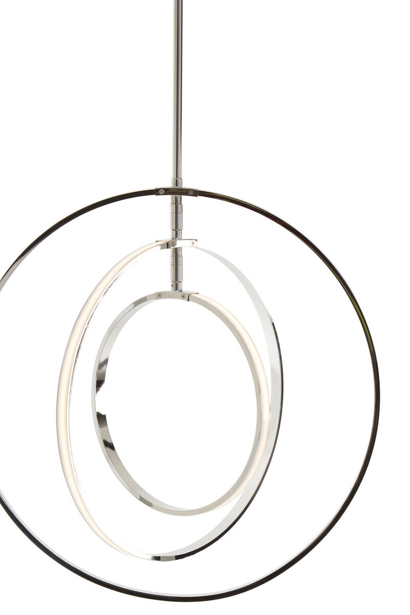 Orsina Trieste Three Ring Pendant Light – Modern Chrome Geometric Lamp