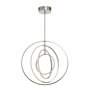 Orsina Trieste Four Ring Pendant Light – Polished Chrome Geometric Decor