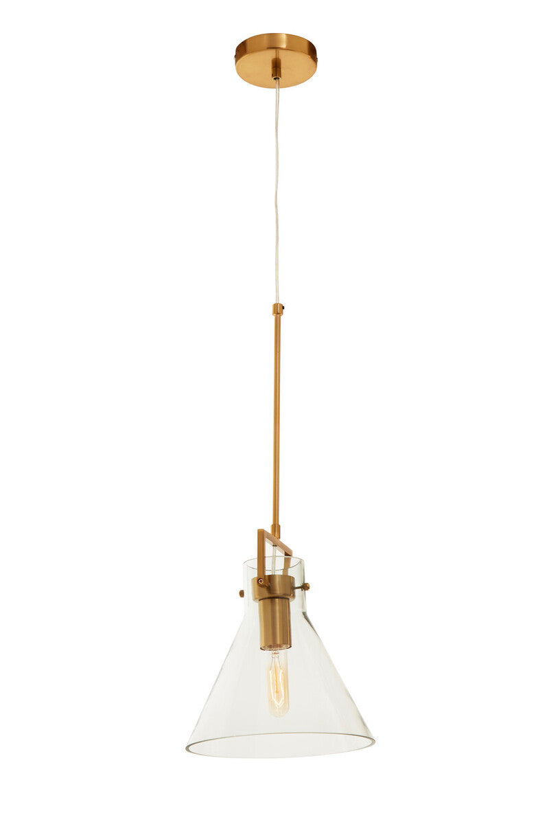 Orsina Trieste Tapered Pendant Light – Clear Glass & Bronze Fixture