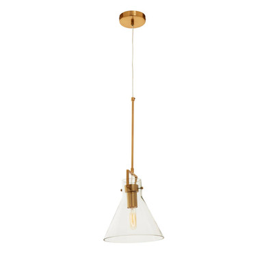 Orsina Trieste Tapered Pendant Light – Clear Glass & Bronze Fixture