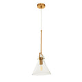 Orsina Trieste Tapered Pendant Light – Clear Glass & Bronze Fixture