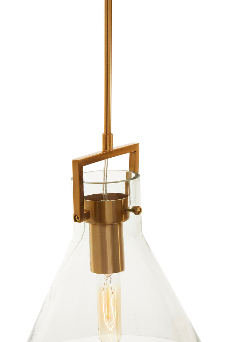 Orsina Trieste Tapered Pendant Light – Clear Glass & Bronze Fixture