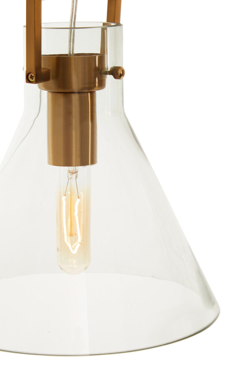 Orsina Trieste Tapered Pendant Light – Clear Glass & Bronze Fixture