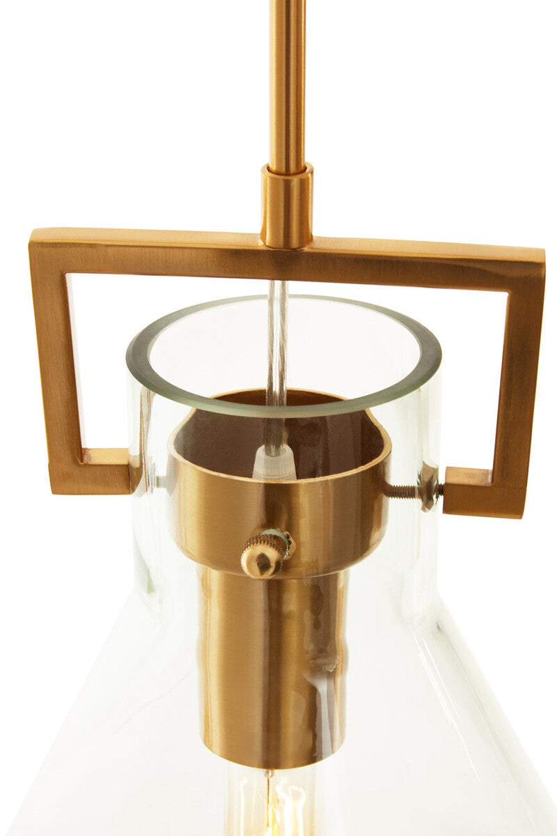 Orsina Trieste Tapered Pendant Light – Clear Glass & Bronze Fixture