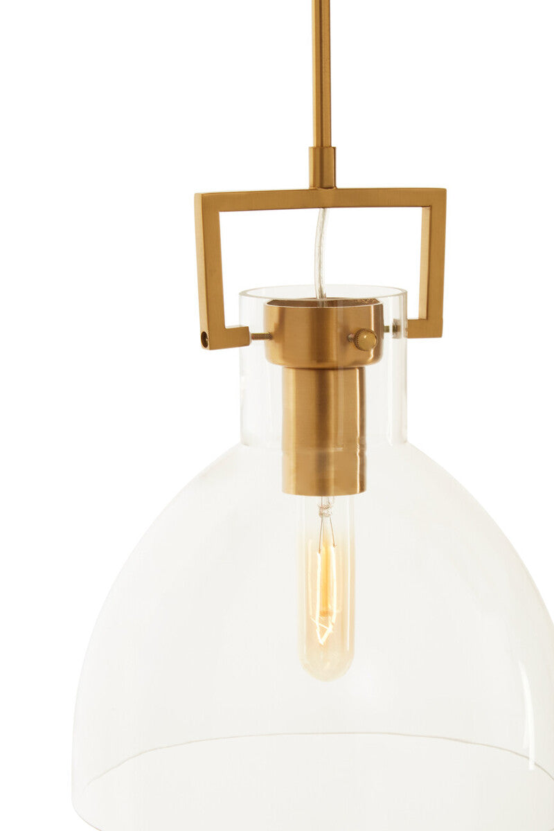 Orsina Trieste Bowl Pendant Light – Clear Glass & Bronze Dome Shade