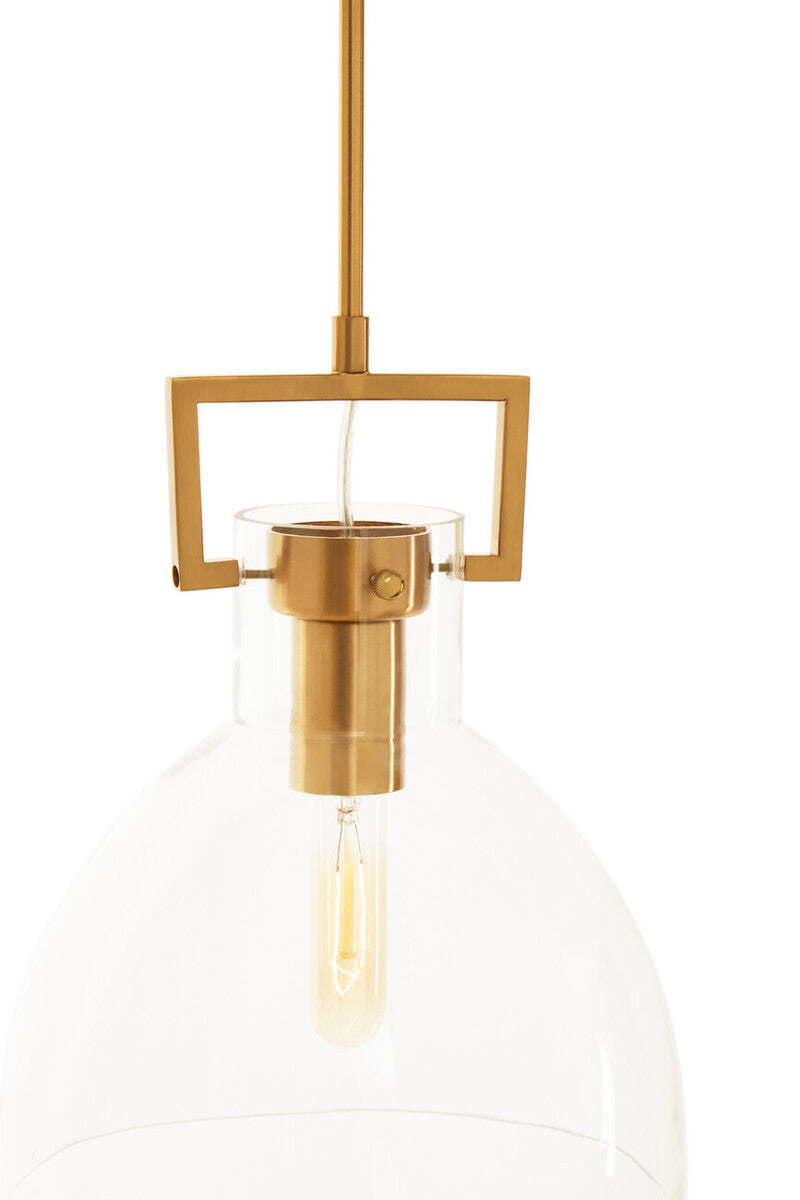 Orsina Trieste Bowl Pendant Light – Clear Glass & Bronze Dome Shade