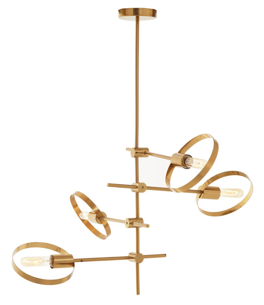 Orsina Trieste Multi Ring Pendant Light – Mid-Century Brass & Gold