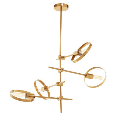 Orsina Trieste Multi Ring Pendant Light – Mid-Century Brass & Gold