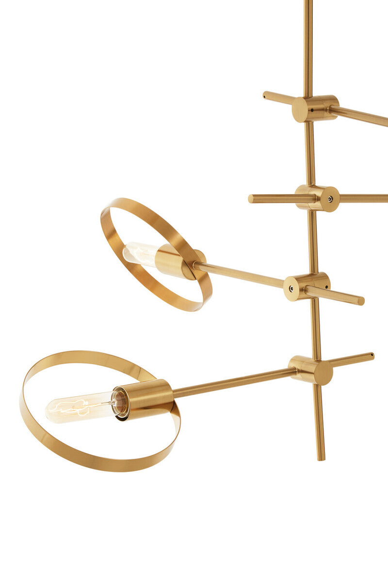 Orsina Trieste Multi Ring Pendant Light – Mid-Century Brass & Gold