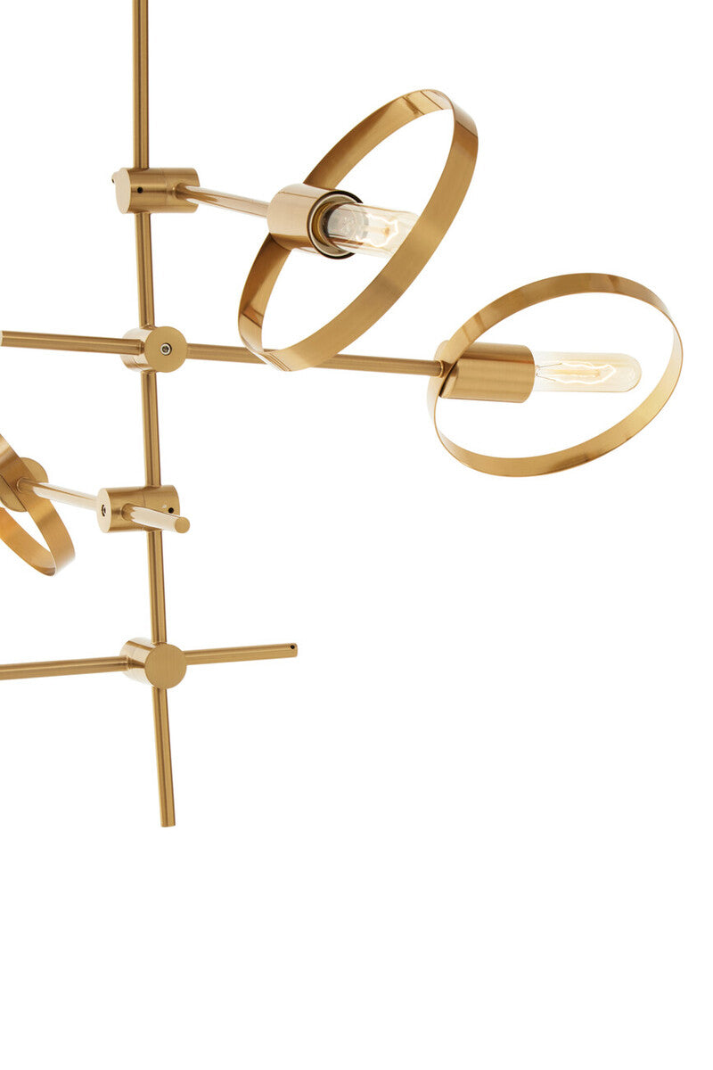 Orsina Trieste Multi Ring Pendant Light – Mid-Century Brass & Gold