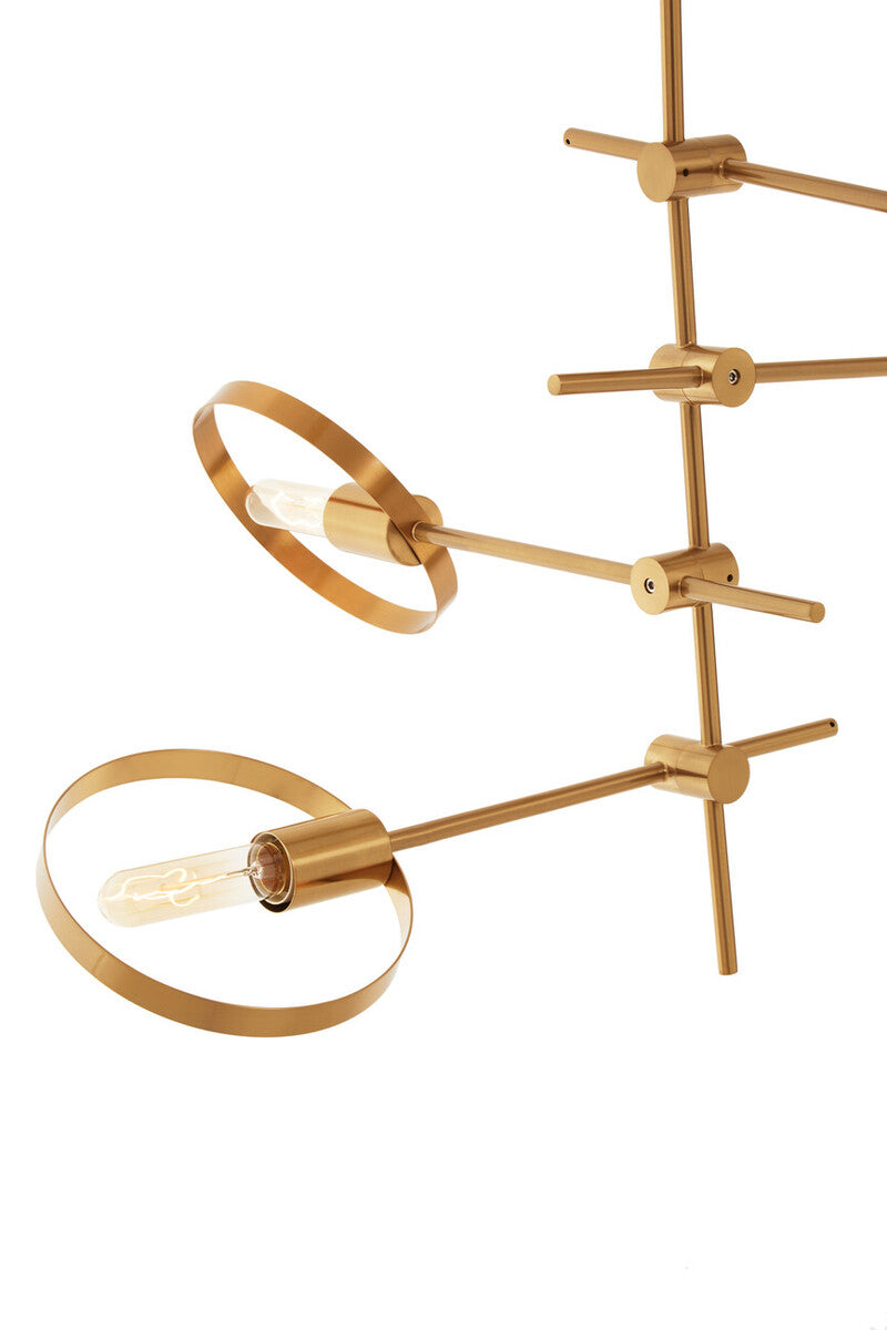Orsina Trieste Multi Ring Pendant Light – Mid-Century Brass & Gold