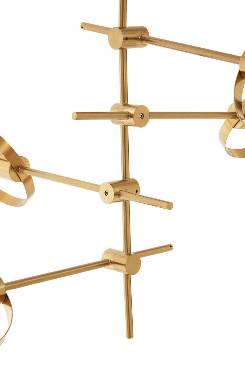 Orsina Trieste Multi Ring Pendant Light – Mid-Century Brass & Gold