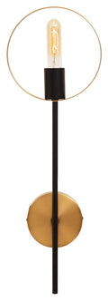 Orsina Trieste Modern Brass Ring Wall Light – Minimalist Black Sconce